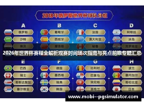 2026年世界杯赛程全解析观赛时间场次指南与亮点前瞻专题汇总 2026年世界杯赛程全解析观赛时间场次指南与亮点前瞻专题汇总